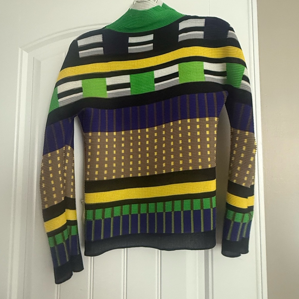 Issey Miyake Multicolor Geometric Long Sleeve Top